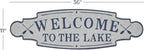 Deco 79 Metal Sign Home Wall Decor Welcome To the Lake Wall Sculpture, Wall Art 36" x 1" x 11", Blue