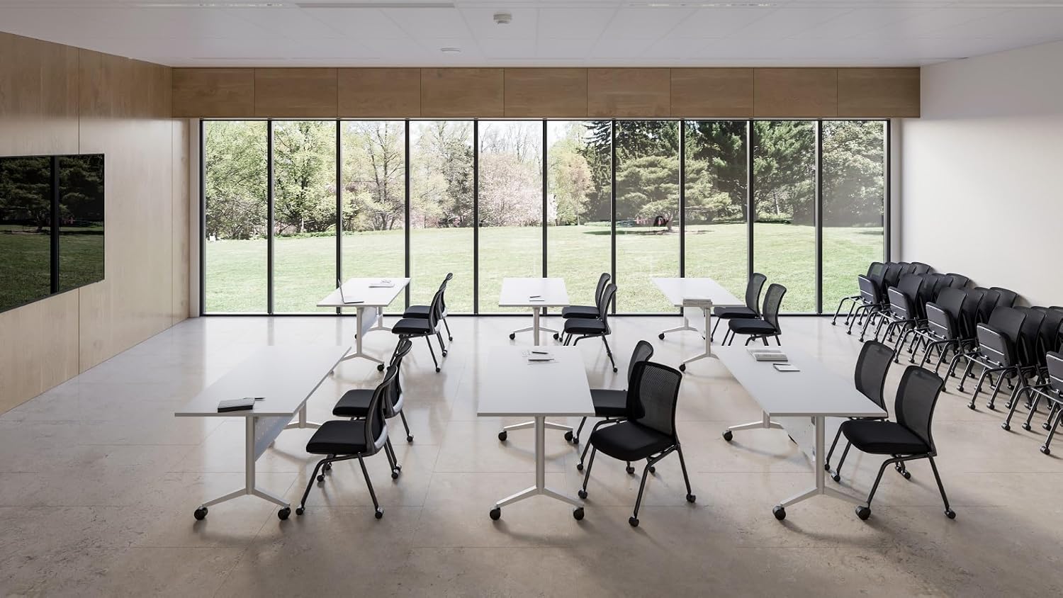 Orion Collection Mesh Conference and Guest Office Chair, Fixed Arms, Black and Pewter Mesh, Black Frame, Ergonomic Meeting Room Chair (Black Mesh, 4-Leg Base)