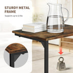 C Shaped End Tables Set of 2, Couch Tables that Slide Under Sofa, High Table TV Trays for Living Room & Bedroom, Modern Side Tables with Sturdy Metal Frame, Rustic Brown (Rustic Brown)