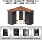 GDLF Corner Bar Cabinet with Fridge Space, Corner Coffee Bar Station with Storage, L Shaped Liquor Wine Cabinet for Home