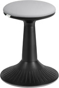 SONGMICS Kids Wobble Chair 6-12Y, Active Sitting Stool with Focus Support, 18.1" Height 154 lb Capacity, Anti-Slip Base Tool-Free Assembly, Ink Black and Dove Gray UOSC010B01