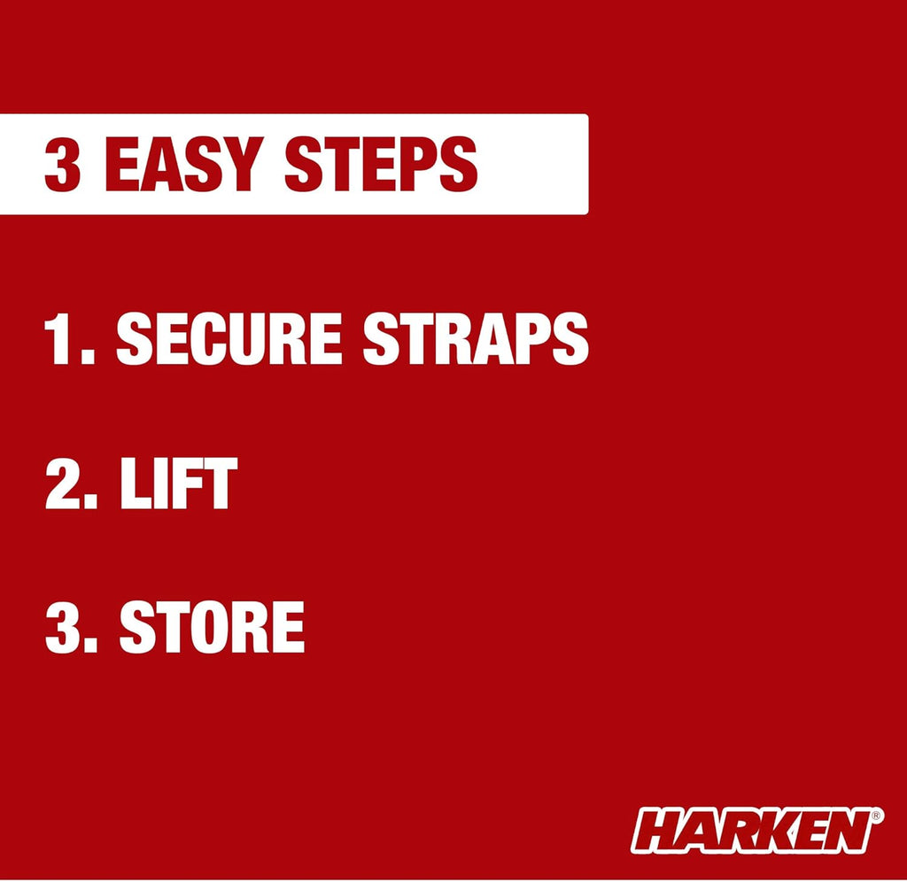 HARKEN Hoister Heavy Cargo Carrier Overhead Garage Storage 4-Point Hoist System for 145lb Carriers, Boxes, Kayaks, Canoes (145lb max load,10ft.Ceiling), Model 7803