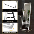 Full Length Mirror with LED Lights, 65x21 Inch Lighted Floor Mirror with Dimmer & 3 Color Modes, Standing Full Body Mirror for Bedroom or Dressing Room, White