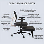 Rolling Cross-Leg Chair,Kneeling Chair with Backrest,Ergonomic Posture with Armrests,45-60cm Adjustable Positions,for Office Home(Size-2)