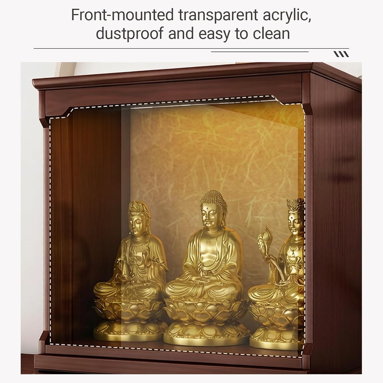 Solid Wood Tabletop Buddhist Table with Pull-Out Drawer, Tribute Personal Shrine Altar Table, Buddhist Prayer altars cabinets for Small Spaces(A,38 * 26 * 46cm/15 * 10.2 * 18.1in)