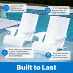 Step2 Vero Adirondack Chair, Stylish Poolside Lounger, Fade-Resistant, Waterproof Patio Furniture for Sun Shelf, Use in Pools up to 9-Inches of Water, Weighted, White