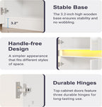 Furnify 71" Tall Pantry Storage Cabinet, Kitchen Pantry with High Gloss Doors, Modern Buffet Hutch Cabinet with Led Light and Adjustable Shelves for Dining Room, Living Room, White
