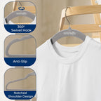 SereneLife Velvet Hangers – 10 Pack, Slim & Space Saving for Closets | Soft velvet grip prevents slipping on silk, satin & knitwear – 360° swivel hook fits all standard closet rods