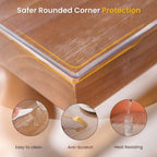 Clear Table Cover Protector, 14 x 24 Inch Clear Desk Mat, 1.5mm Thick Plastic Table Cover, Transparent Desk Cover, Desk Protector Mat for Desktop, Writing Desk