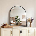 CIRCUMI Arched Wall Mirror 24"x30", Black Metal Frame with Tempered Glass, Large Size Mirror for Bathroom, Over Sink, Living Room, Entryway, Shatterproof & Crystal Clear Black Arched Mirror
