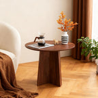 Short Small Round Coffee Table 15.7x15.7in, Side Table Walnut | Wooden Accent Tables For Small Spaces, Sofa, Bedroom, Bedside, Corner, Office, Nursery, Rustic Living Room Side Table