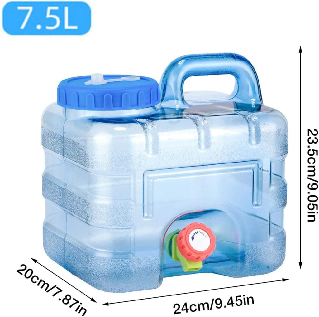 Generic 8 L Camping Water Tank with Faucet, Portable Water Storage Container with Tap for Outdoor Camping Hiking Car Travel Home Emergency Use (7.5L)