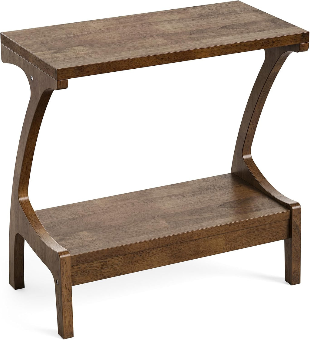 Solid Wood End Table with Storage Shelf, Small Accent Table for Living Room, Bedroom, or Office, Easy Assembly, Compact Side Table for Tight Spaces