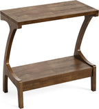 Solid Wood End Table with Storage Shelf, Small Accent Table for Living Room, Bedroom, or Office, Easy Assembly, Compact Side Table for Tight Spaces