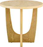 25" Round End Table, Wooden Side Table, Night Stand for Living Room,Reception Room (Oak Color)