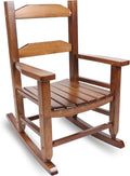 Kids Rocking Chair Toddler Wooden Indoor for Child Comfy Recliner Rocker for Baby Ages 3-6 Outdoor Lounge Children Playroom Anti-Tip Design Safe & Sturdy Brown