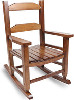 Kids Rocking Chair Toddler Wooden Indoor for Child Comfy Recliner Rocker for Baby Ages 3-6 Outdoor Lounge Children Playroom Anti-Tip Design Safe & Sturdy Brown