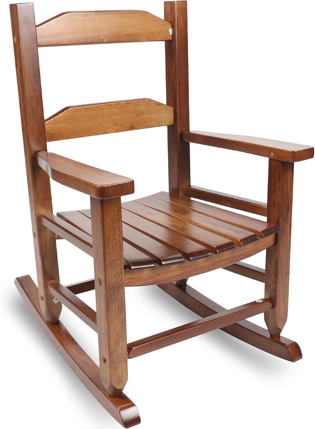 Kids Rocking Chair Toddler Wooden Indoor for Child Comfy Recliner Rocker for Baby Ages 3-6 Outdoor Lounge Children Playroom Anti-Tip Design Safe & Sturdy Brown