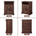 BuildHom 24" Farmhouse Storage Cabinet – Walnut Freestanding Buffet Sideboard with Barn Doors, Adjustable Shelf, Small Coffee Bar for Kitchen, Bathroom & Living Room