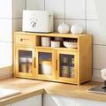 Countertop Cabinet, Small Countertop Pantry, Countertop Storage Cabinet with Drawers for Kitchen Dinning Room (Light Brown-Single drawer-24.4in)