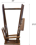 TLT Personalized Imprinted Contemporary 30 Inch Bar Height Walnut Frame Director's Chair - Black
