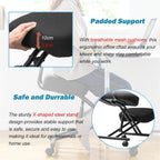 Cross Legged Office Chair - Height Adjustable Meditation Chair with 360° Casters for Home Workers and Fitness Enthusiasts (Black)