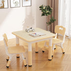 GAOMON Kids Table and 2 Chairs Set with Graffiti Desktop, Height Adjustable Toddler Table and Chairs Set for Reading, Drawing, Playing, Eating