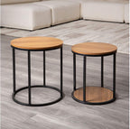 Contemporary Tables Made of Metal and Solid Wood with Space Saving Design