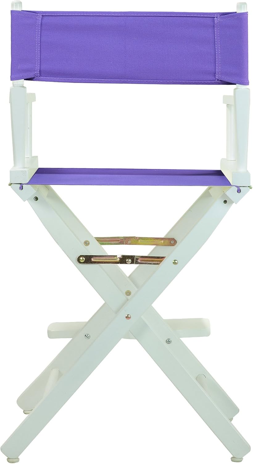 Casual Home 220-01/021-41 Temporary Seating Director Chair 24" - Counter Height WhiteFrame/Purple Canvas