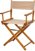 Casual Home Director's Chair ,Honey Oak Frame/Tan Canvas,18" - Classic Height