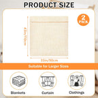 SATINIOR 2 Pack Extra Large 100% Cotton Mesh Laundry Bags 43 x 35 Inch Jumbo Cotton Mesh Large Delicate Bags with Sturdy Zippers Washing Machine Bag for Coats, Blankets, Bedding, Toys, Pet Items