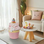 Cynkeyee Food Stool Simulated Cupcake Chair - Resin Fun Decorative Furniture, Low Shoe Changing Stool, Pink Changing Seats for Hallway Office Lounge Dorm Room 14.5x15x16IN