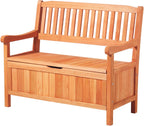Cedar 2-Person Outdoor Storage Bench, 33 Gal Capacity Holds 705lbs Weatherproof Dustproof for Patio Garden