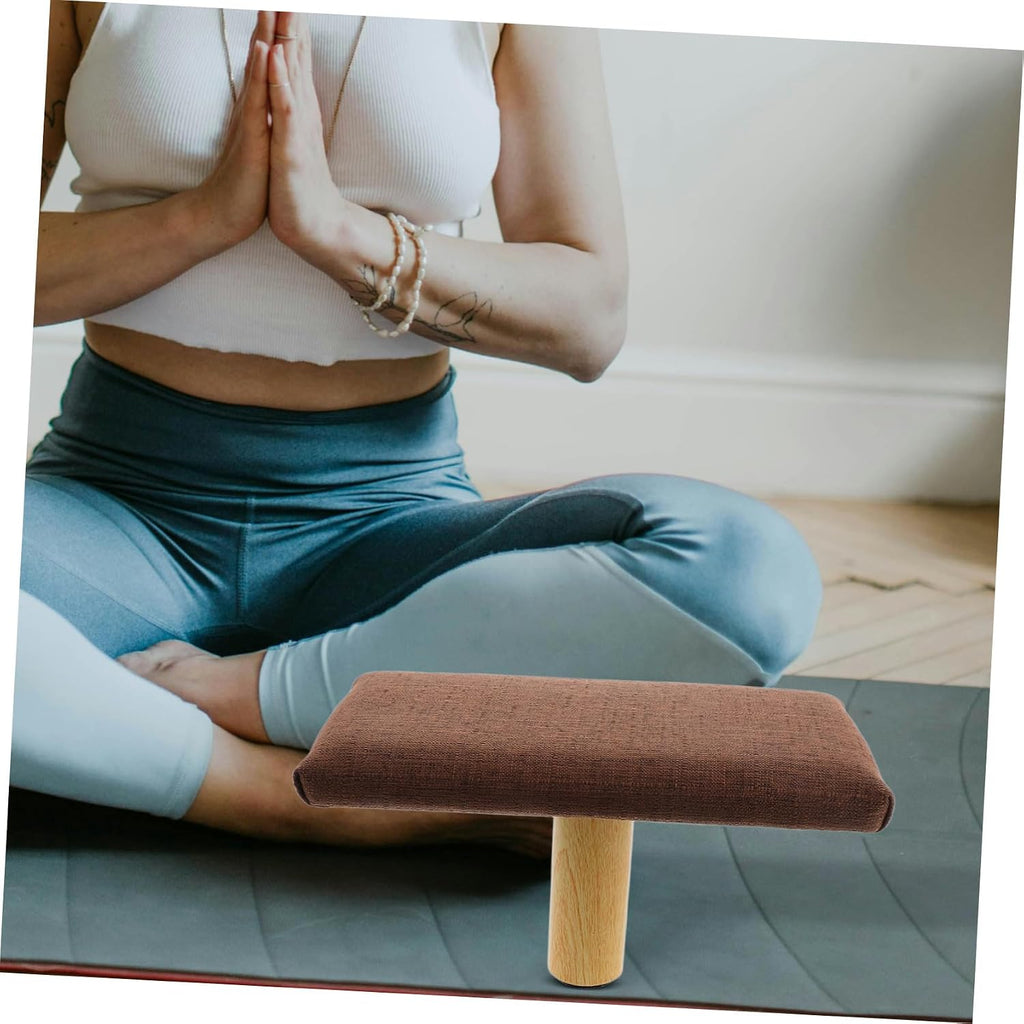 GALPADA Wooden Bench with Cushion, Small Portable Prayer Kneeler Stool, Ergonomic Posture Support Seat Suitable Under 150cm Height