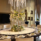 31.5inch 2 pcs Column Vases Gold Centerpieces for Table Metal Flower Stand Gold Wedding Centerpieces for Tables Party Floral Stands for Flowers