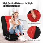 Floor Gaming Chair, Soft Floor Rocker 7-Position Swivel Chair Adjustable for Kids Teens Adults Playing Video Games, Reading, and Relaxing (Red)