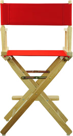 Casual Home 24" Director's Chair Natural Frame with Red Canvas, Counter Height