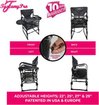 Adjustable Height Chair with Carry Bag - Portable Makeup Artist & Hairstylist Chair - Perfect for Makeup, Salons, Movie Sets - Italian Design