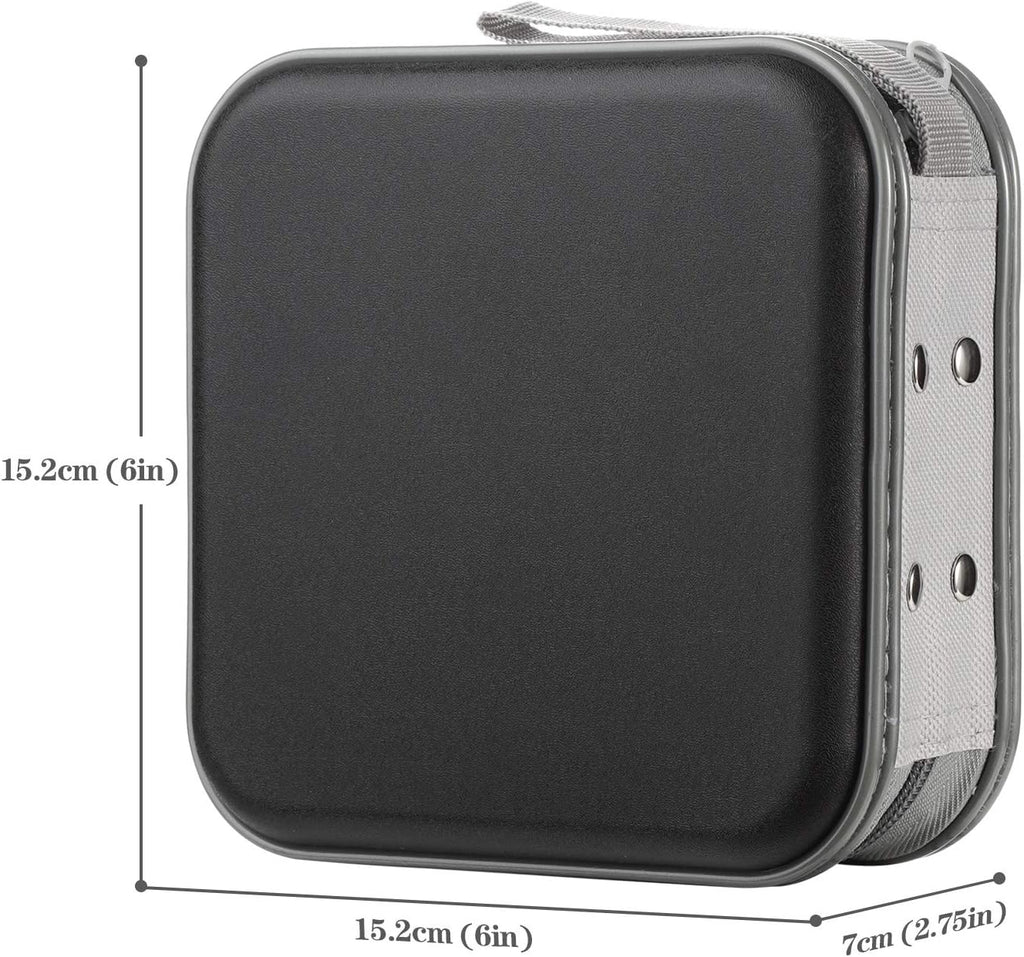 alavisxf xx CD Case, 48 Capacity Hard Plastic DVD Case Portable Zipper CD Case Holder Large Storage Disc Wallet Bag for Car Home Travel (Black, 48 Capacity)