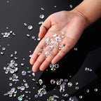 Hicarer 4000 Pieces Diamonds Crystals Acrylic Gems Wedding Table Scattering Gemstones Christmas Party Decorations Bridal Shower Masquerade Vase Fillers(Crystal AB,3 mm, 6 mm and 10 mm)