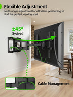 USX MOUNT Full Motion TV Wall Mount for 42-97 Inch TVs up to 150lbs, Swivel and Tilt Wall Mount TV Barcket with Extension, Max VESA 600x400mm & 16" Wood Studs，Fit Most 75 85 86 90 95 inch TVs