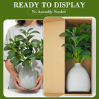 Cikuco 16.5" Artificial Eucalyptus Stems Potted Plant Faux Desk Plants,Real-Touch Greenery Stems with Vase, Fake Potted Plant for Farmhouse Home Office Decor