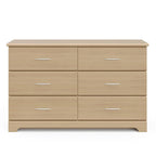 Storkcraft Brookside 6 Drawer Dresser, Driftwood | GREENGUARD Gold Certified, Wood Dresser for Bedroom, Kids & Nursery Storage Chest, Safety Interlocking Drawers, Kids Bedroom