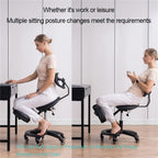 Kneeling Chair, Ergonomic Kneeling Chair, Ergonomic Kneeling Chair with Back Support, Lumbar Support Kneeling Chair with Adjustable Height and Footrest,Office Home Padded Stool