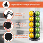 FlagShip Coffee Pod Holder for Nespresso Vertuo Pods Organizer,360 Degrees Revolving Pod Carousel No Assembly Required,Vertuo Pod Stand Black Metal(20 Pods Capacity)