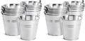 Juvale Galvanized Metal Buckets - 24 Pack, Silver, 4.7 in - Mini Metal Buckets with Handles for Party Decorations & Crafts