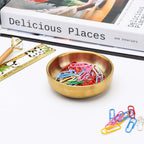 NatSumeBasics Gold Paper Clip Holder Cute Round Paper Clips Dispenser Elegant Desk Organizer Accessories Supplies for School Office Home