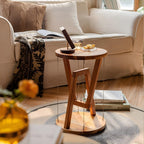 Solid Wood End Table - Tensegrity Design for Living Room, Sofa Side, Home Decor, Indoor Accent Furniture
