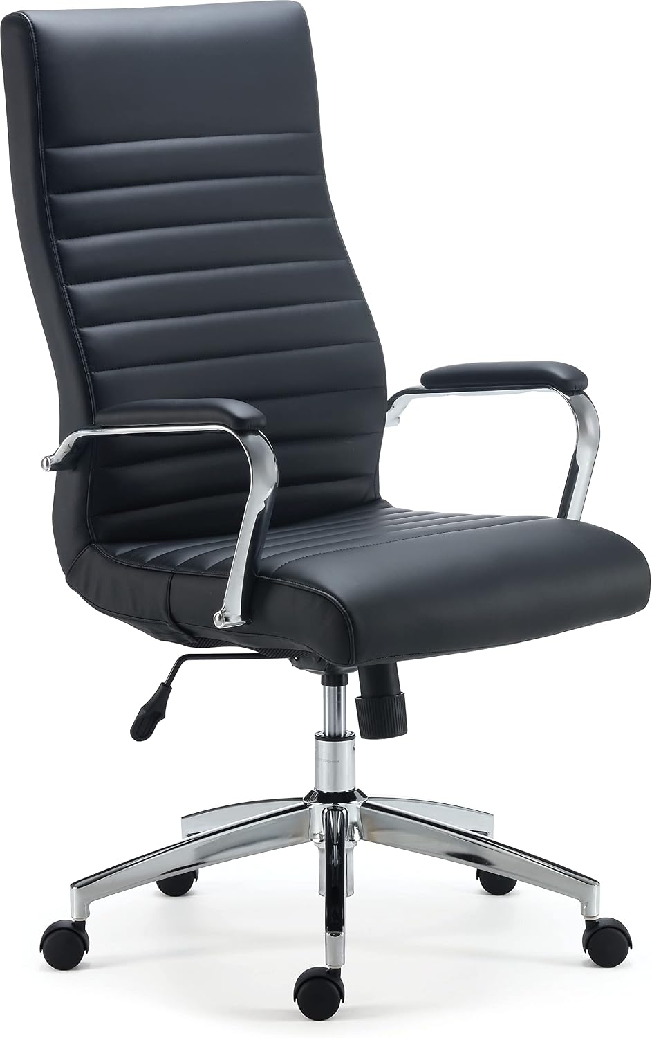 STAPLES Bentura Ergonomic Manager & Executive Office Chair, High Back Swivel, Adjustable Height, Bonded Leather, Black