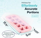 Souper Cubes 2 Tbsp Silicone Freezer Molds with Lids, Cotton Candy, 2-Pack | 100% Platinum-Cured Silicone Freezer Trays, Oven & Microwave Safe, Perfect for Freezing Garlic, Herbs, Tomato Paste and More
